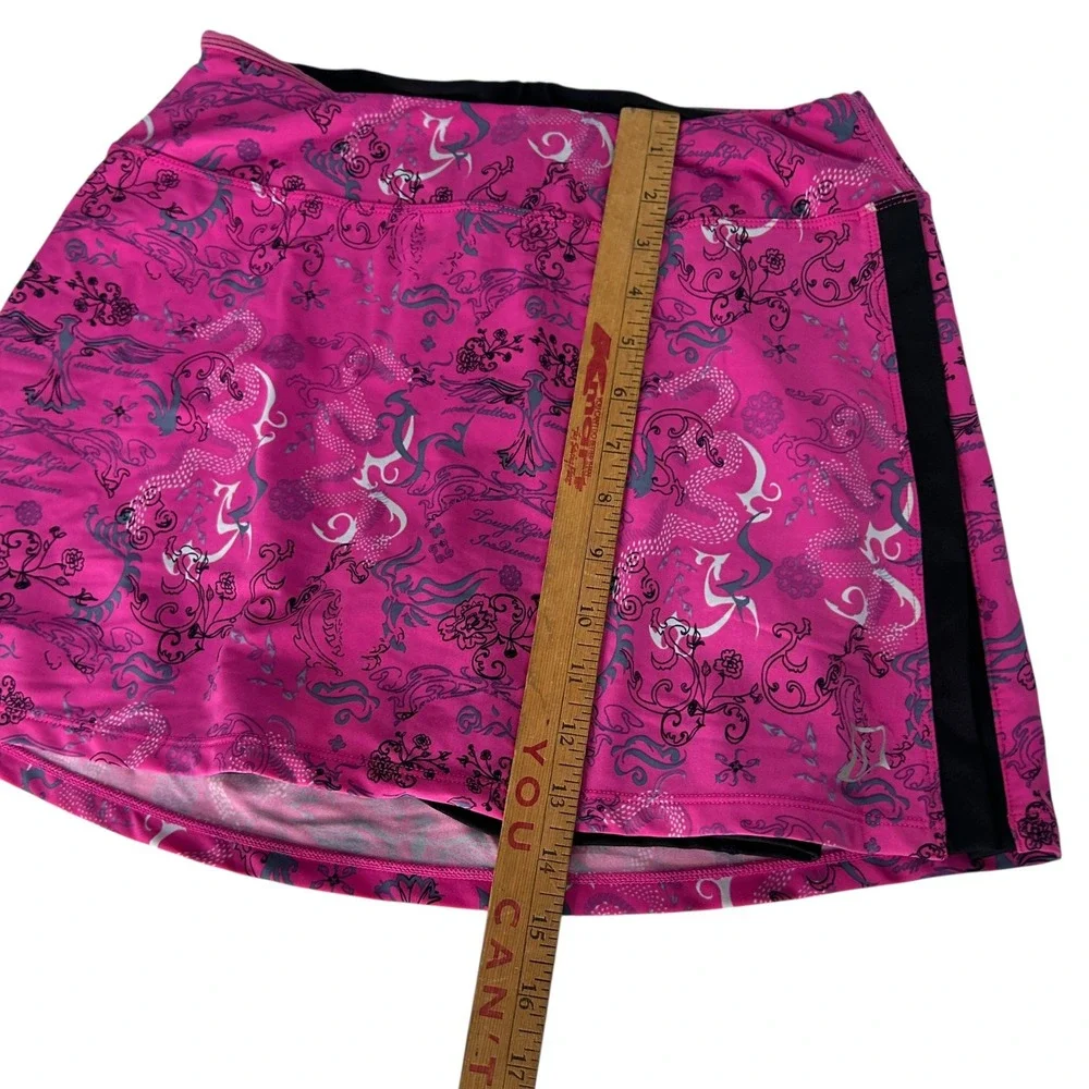 Skirt Sports Y2K Pink Tattoo Print Skort S Athletic Running Tennis Workout Skirt